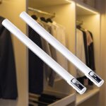 2pcs lampe de bureau dtecteur de mouvement 3 modes, reglette led cuisine sous meuble 3 couleurs rglable, ...