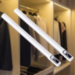 2pcs lampe de bureau dtecteur de mouvement 3 modes, reglette led cuisine sous meuble 3 couleurs rglable, ...