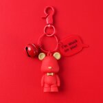 2pcs noeud papillon ours voiture porte - cls poupe pendentif porte - cls sac pendentif