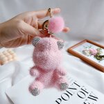 2pcs ours en peluche poupe porte - cls poupe vison lapin voiture sac pendentif