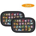 2pcs pare brise vitres lat�rales, motif lettre num�ros voiture, sac rangement, 51 x 31 cm, universelle ...