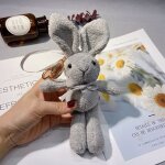 2pcs peluche lapin porte - clés poupée sac pendentif arc poupée cartable femmes 2pcs peluche lapin porte - clés poupée sac pendentif arc poupée cartable femmes