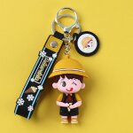 2pcs petit chapeau de paille garon fille porte - cls de voiture couple porte - cls sac pendentif poupe ...