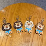 2pcs petit lion pendentif fer a cheval boucle voiture porte - cls femelle vieille fleur poupe sac porte ...