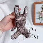 2pcs plaid assis lapin porte - cls diamant clout lapin poupe poupe voiture sac pendentif