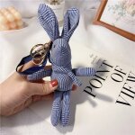 2pcs plaid fin lapin debout porte - cls tissu poupe poupe peluche coton sac pendentif