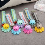 2pcs porte - cls acrylique pieuvre avec poupe pieuvre lgre pendentif lumineux couple porte - cls ...