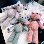 2pcs porte - cls ours ananas anglais dragonne voiture mare poupe sac pendentif pour femme