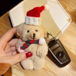 2pcs porte - cls en peluche de nol poupe suspendu ours sac poupe pendentif enfants