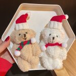 2pcs porte - cls en peluche de nol poupe suspendu ours sac poupe pendentif enfants