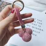 2pcs porte - cls de voiture de poupe clout de diamants porte - cls pour hommes et femmes sac pendentif ...