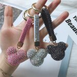 2pcs porte - cls de voiture de poupe clout de diamants porte - cls pour hommes et femmes sac pendentif ...