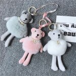 2pcs rex lapin en peluche jupe ours porte - cls poupe sac pendentif lin ours porte - cls