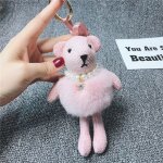 2pcs rex lapin en peluche jupe ours porte - cls poupe sac pendentif lin ours porte - cls