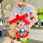 2pcs strass ours porte - cls poupe voiture porte - cls sac pendentif ornement