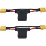 2pcs xt60 mle a xt60 femelle cble d'extension avec 30a fusible 14awg fil de silicone pour vlos electriques ...