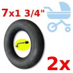 2x chambre a air 7 x 1 3 / 4  poussette trottinette draisienne enfant 47 - 93 coudee 90