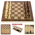 3 en 1 jeux d'chiquiers 29cm / 24cm rangement pliant en bois exquis jeu d'checs de voyage jeux d'checs ...