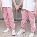 (3 - 4 ans - enfants - unisexe - rose) pantalon de survtement ray pour enfants garons filles