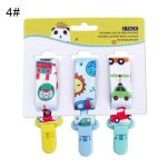 3 clips de sucette pour b�b�, mignon, cha�ne factice, porte - mamelon, dessin anim�, points, porte - ...