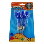 3 fl�chettes souples � pointe en acier pour cible jeu bleues
