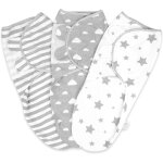 3 langes b�b� (coloris gris) 0 - 3 mois langes nouveau - n�s en coton pour gar�ons et filles hip healthy ...