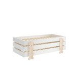 3 lits modulo puzzle blanc empilables 90x200 l 203, 6 x lg 93, 8 x h 27, 5 cm