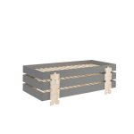3 lits modulo puzzle gris empilables 90x200 l 203, 6 x lg 93, 8 x h 27, 5 cm