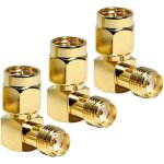 3 pices adaptateur sma a 90 degrs, connecteur mle a femelle a angle droit pour cble d'extension de ...