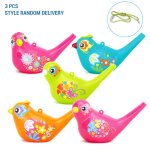 3 pi�ces b�b� bain jouets cr�atif simulation oiseaux eau fl�te jouets musique sifflet salle de bain jouer ...