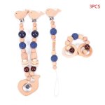 3 pi�ces / ensemble b�b� landau pendentif hochet sucette cha�ne attache bracelet en bois dentition p31b ...