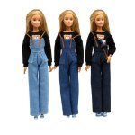 3 pices robe de poupe denim sac a dos pantalon sweat ensemble