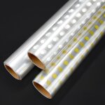 3 rouleaux de cellophane transparent pli double 84cm x 6m, rouleau de papier d'emballage en cellophane ...