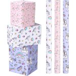 3 rouleaux de papier d'emballage licorne, 43 cm x 3 m, papier d'emballage de dessin animé pour filles ... 3 rouleaux de papier d'emballage licorne, 43 cm x 3 m, papier d'emballage de dessin animé pour filles ...