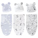 3 x baby swaddlers 0 - 3 mois (ensemble gris) avec capuche en coton sac a langes r�glable pour b�b� gar�on ...