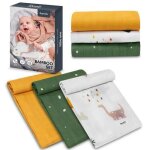 3 x langes coton b�b� en bambou naturel lionelo - 70x70 cm - antibact�riens - dino