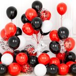 30 pièces ballons rouge et noir, 12 pouces rouge noir confettis blanc latex hélium ballons avec ruban ... 30 pièces ballons rouge et noir, 12 pouces rouge noir confettis blanc latex hélium ballons avec ruban ...