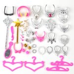 30 pi�ces 30 cm / 11 pouces barbie habiller couronne collier boucles d'oreilles peigne miroir jouet accessoire ...