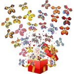 30pcs papillon volant magique (couleur al�atoire), jouet papillon magique avec elastique, papillon volant ...