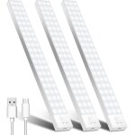 32cm lampe de placard detecteur de mouvement lot de 3, 5000k 1500mah lampe led detecteur de mouvement ...