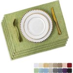 33 x 48 cm, vert gazon, jeu de 4 brillants sets de table, facile a nettoyer, le printemps des d�corations ...