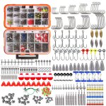 343 pi�ces kit d'accessoires de p�che crochet app�t souple insertion de plomb crochet rouge boule blanche ...