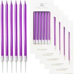 36 pices bougies de gteau d'anniversaire, bougie anniversaire longue avec supports, bougies fine pour ...