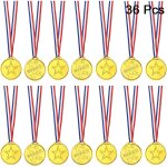36 pices mdailles d'or gagnant mdailles en plastique pour enfants mdaille d'or pour enfants dcorations ...