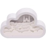 3d papercut lightbox - cloud dolphins - 20 x 4 x 13cm - light box accessoire d'int�rieur - lampe de sculpture ...