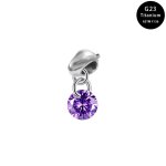 3pcs boucles d'oreilles en alliage de titane g23 et zircon, clous a lvres, accessoires, tte de balle ...