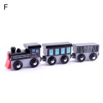 3pcs / set magntique en bois mini train wagon modle educatif enfants jouet gift f