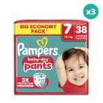 3x38 couches - culottes baby dry pants - taille 7 - pampers