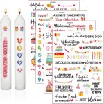 4 feuilles dautocollants pour bougies danniversaire, transfert hydrographique, dcoration diy pour ...