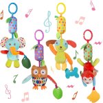 4 pack jouet de poussette pour bbs, berceau hochet jouets animales, jouets suspendus pour bbs landau, ...